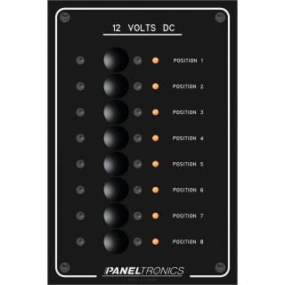 Paneltronics Standard Panel - DC 8 Position Circuit Breaker w/LEDs Paneltronics Standard Panel - DC 8 Position Circuit Breaker w/LEDs