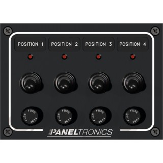 Paneltronics Waterproof Panel - DC 4-Position Toggle Switch & Fuse w/LEDs Paneltronics Waterproof Panel - DC 4-Position Toggle Switch & Fuse w/LEDs