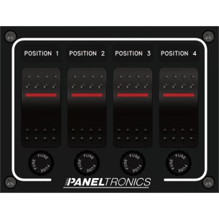 Paneltronics Waterproof Panel - DC 4-Position Illuminated Rocker Switch & Fuse Paneltronics Waterproof Panel - DC 4-Position Illuminated Rocker Switch & Fuse
