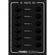 Paneltronics Waterproof Panel - DC 6-Position Toggle Switch & Circuit Breaker