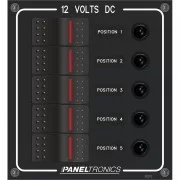 Paneltronics Waterproof Panel - DC 5-Position Illuminated Rocker Switch & Circuit Breaker