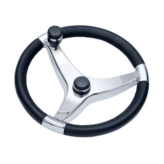 SCHMITT & ONGARO MARINE Ongaro Evo Pro 316 Cast Stainless Steel Steering Wheel w/Control Knob - 13.5" Diameter SCHMITT & ONGARO MARINE Ongaro Evo Pro 316 Cast Stainless Steel Steering Wheel w/Control Knob - 13.5" Diameter