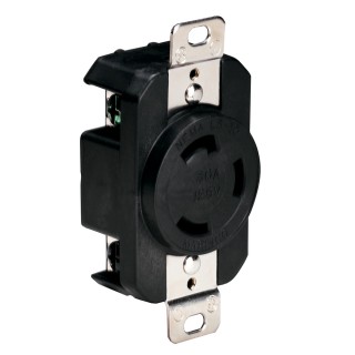 Marinco 305CRRB 125V 30Amp Locking Receptacle - Black Marinco 305CRRB 125V 30Amp Locking Receptacle - Black