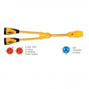Marinco Y504-2-30 EEL (2)-30A-125V Female to (1)50A-125/250V Male "Y" Adapter - Yellow