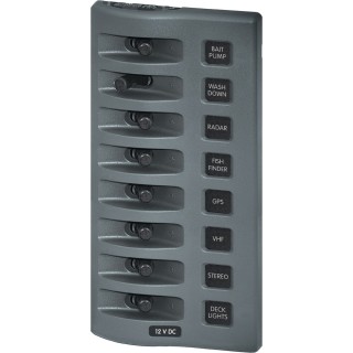 BLUE SEA SYSTEMS Blue Sea 4309 WeatherDeck® 12V DC Waterproof Switch Panel - 8 Position BLUE SEA SYSTEMS Blue Sea 4309 WeatherDeck® 12V DC Waterproof Switch Panel - 8 Position