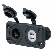 Marinco SeaLink&reg; Deluxe Dual USB Charger & 12V Receptacle