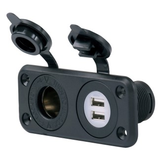 Marinco SeaLink® Deluxe Dual USB Charger & 12V Receptacle Marinco SeaLink® Deluxe Dual USB Charger & 12V Receptacle