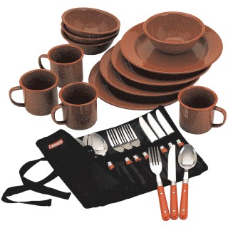 COLEMAN Кухонный набор 24-Piece Enamel Dinnerware Set COLEMAN Кухонный набор 24-Piece Enamel Dinnerware Set