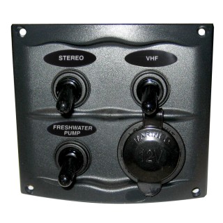 Marinco Waterproof Panel w/3 Switches - 12V - Grey Marinco Waterproof Panel w/3 Switches - 12V - Grey
