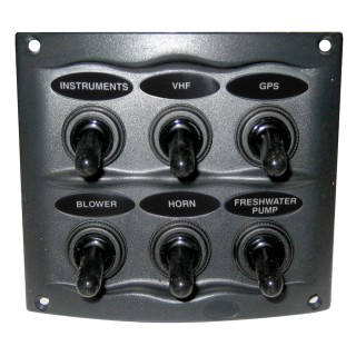 Marinco Waterproof Panel - 6 Switches - Grey Marinco Waterproof Panel - 6 Switches - Grey