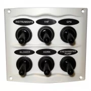 Marinco Waterproof Panel - 6 Switches - White