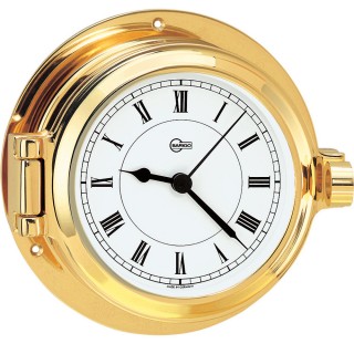 BARIGO Poseidon Series Porthole Quartz Ship's Clock - Brass Housing - 3.3" Dial BARIGO Poseidon Series Porthole Quartz Ship's Clock - Brass Housing - 3.3" Dial
