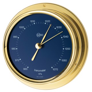BARIGO Regatta Series Ship's Barometer - Brass Housing - Blue 4" Dial BARIGO Regatta Series Ship's Barometer - Brass Housing - Blue 4" Dial