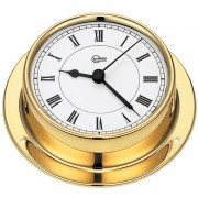 BARIGO Tempo Series Quartz Ship's Clock - Brass Housing - 3.3" Dial