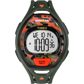 Timex Ironman Sleek 50 Full-Size Watch - Green/Orange Camo Timex Ironman Sleek 50 Full-Size Watch - Green/Orange Camo