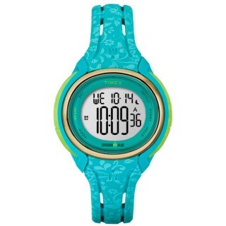 Timex Ironman Sleek 50 Mid-Size Watch - Blue Floral Timex Ironman Sleek 50 Mid-Size Watch - Blue Floral