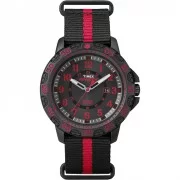 Timex Expedition Gallatin Watch - Black Slip-Thru Strap/Red Accents