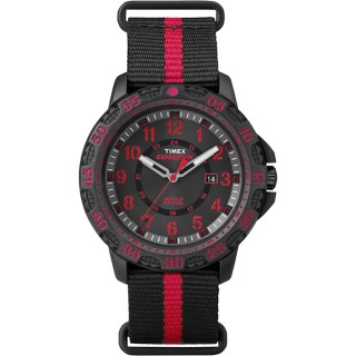 Timex Expedition Gallatin Watch - Black Slip-Thru Strap/Red Accents Timex Expedition Gallatin Watch - Black Slip-Thru Strap/Red Accents