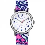 Timex Weekender Full-Size Watch - Reversible Floral Swirl/Blue