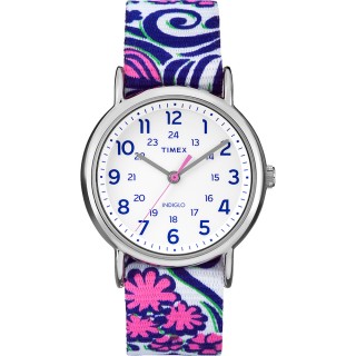 Timex Weekender Full-Size Watch - Reversible Floral Swirl/Blue Timex Weekender Full-Size Watch - Reversible Floral Swirl/Blue