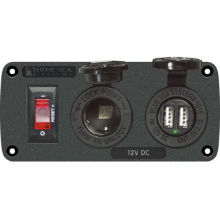BLUE SEA SYSTEMS Blue Sea 4353 BelowDeck™ Panel - 12V Socket & Dual USB BLUE SEA SYSTEMS Blue Sea 4353 BelowDeck™ Panel - 12V Socket & Dual USB