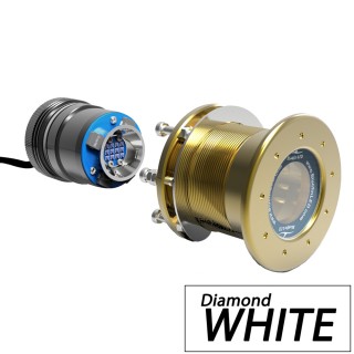 Bluefin LED Mako M12 - 24V Through Hull Underwater Light 6100 Lumens Interchangeable Flush Mount - Diamond White Bluefin LED Mako M12 - 24V Through Hull Underwater Light 6100 Lumens Interchangeable Flush Mount - Diamond White