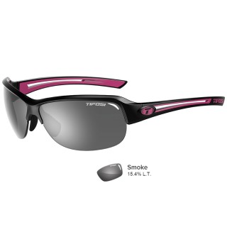 TIFOSI OPTICS Tifosi Mira Black/Pink Single Lens Sunglasses - Smoke TIFOSI OPTICS Tifosi Mira Black/Pink Single Lens Sunglasses - Smoke