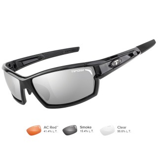 TIFOSI OPTICS Tifosi Camrock Gloss Black Interchangeable Sunglasses - Smoke/AC Red™/Clear TIFOSI OPTICS Tifosi Camrock Gloss Black Interchangeable Sunglasses - Smoke/AC Red™/Clear