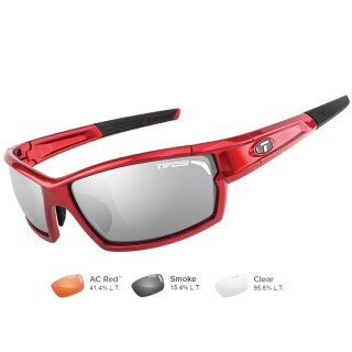 TIFOSI OPTICS Tifosi Camrock Metallic Red Interchangeable Sunglasses - Smoke/AC Red™/Clear TIFOSI OPTICS Tifosi Camrock Metallic Red Interchangeable Sunglasses - Smoke/AC Red™/Clear
