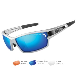 TIFOSI OPTICS Tifosi Camrock Silver/Black Interchangeable Sunglasses - Clarion Blue/AC Red™/Clear TIFOSI OPTICS Tifosi Camrock Silver/Black Interchangeable Sunglasses - Clarion Blue/AC Red™/Clear
