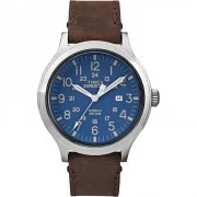 Timex Expedition&reg; Scout 43 Watch - Blue Dial/Brown Leather