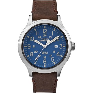 Timex Expedition® Scout 43 Watch - Blue Dial/Brown Leather Timex Expedition® Scout 43 Watch - Blue Dial/Brown Leather