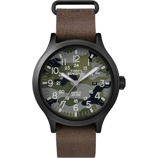 Timex Expedition® Scout 43 Watch - Camo Dial/Brown Leather Timex Expedition® Scout 43 Watch - Camo Dial/Brown Leather