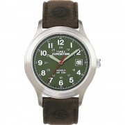 Timex Expedition&reg; Metal Field Full-Size Watch - Olive Dial/Brown Leather