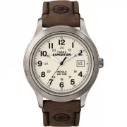Timex Expedition&reg; Metal Field Full-Size Watch - Creme Dial/Brown Leather