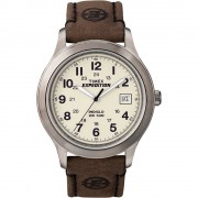 Timex Expedition&reg; Metal Field Full-Size Watch - Creme Dial/Brown Leather