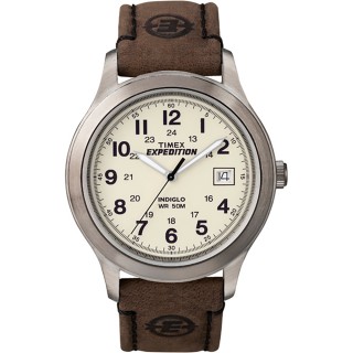 Timex Expedition® Metal Field Full-Size Watch - Creme Dial/Brown Leather Timex Expedition® Metal Field Full-Size Watch - Creme Dial/Brown Leather
