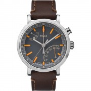 Timex Metropolitan+ Watch - Gray Dial/Dark Brown Leather