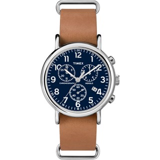 Timex Weekender® Chronograph Slip-Thru Watch - Black/Tan Timex Weekender® Chronograph Slip-Thru Watch - Black/Tan