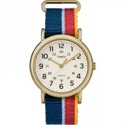 Timex Weekender&reg; Watch - Multi-Colored Striped/Denim Strap