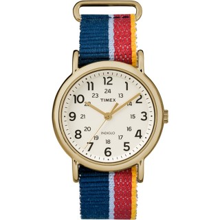 Timex Weekender® Watch - Multi-Colored Striped/Denim Strap Timex Weekender® Watch - Multi-Colored Striped/Denim Strap