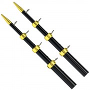 Tigress 15' Heavy-Duty Outrigger Poles - 1-1/2" O.D. - Black/Gold