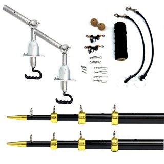 Tigress 15' TigerFish I T-Top Outrigger System - Black/Gold Tigress 15' TigerFish I T-Top Outrigger System - Black/Gold