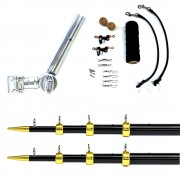 Tigress T-Top Clamp-On Telescoping Outrigger System - 1-11/16" Clamp - 1-1/2" I.D. - Black/Gold