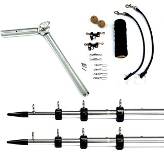 Tigress Rod Holder Outrigger Telescoping System - 1-5/8" Shaft O.D. - 1-1/8" Holder I.D. - Silver/Black Tigress Rod Holder Outrigger Telescoping System - 1-5/8" Shaft O.D. - 1-1/8" Holder I.D. - Silver/Black