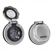 Furrion 30A Stainless Steel Round Inlet w/Powersmart LED