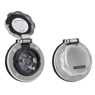 Furrion 30A Stainless Steel Round Inlet w/Powersmart LED Furrion 30A Stainless Steel Round Inlet w/Powersmart LED
