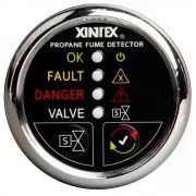 FIREBOY-XINTEX Xintex Xintex Propane Fume Detector w/Plastic Sensor & Solenoid Valve - Chrome Bezel Display