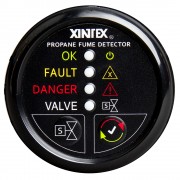 FIREBOY-XINTEX Xintex Propane Fume Detector w/Automatic Shut-Off & Plastic Sensor - No Solenoid Valve - Black Bezel Display