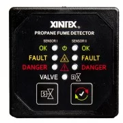 FIREBOY-XINTEX Xintex Propane Fume Detector w/2 Plastic Sensors - No Solenoid Valve - Square Black Bezel Display